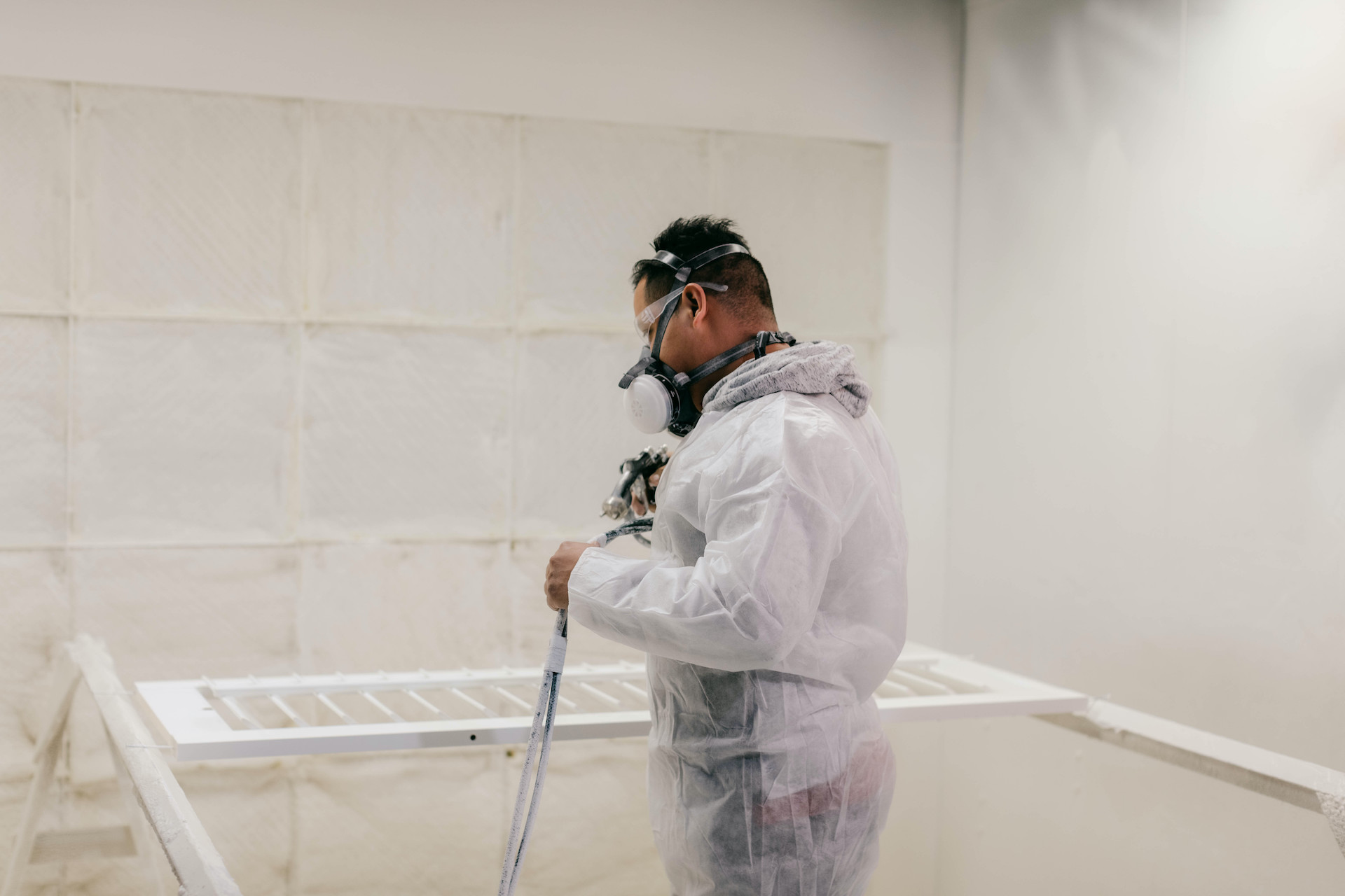 Painting custom shutters.